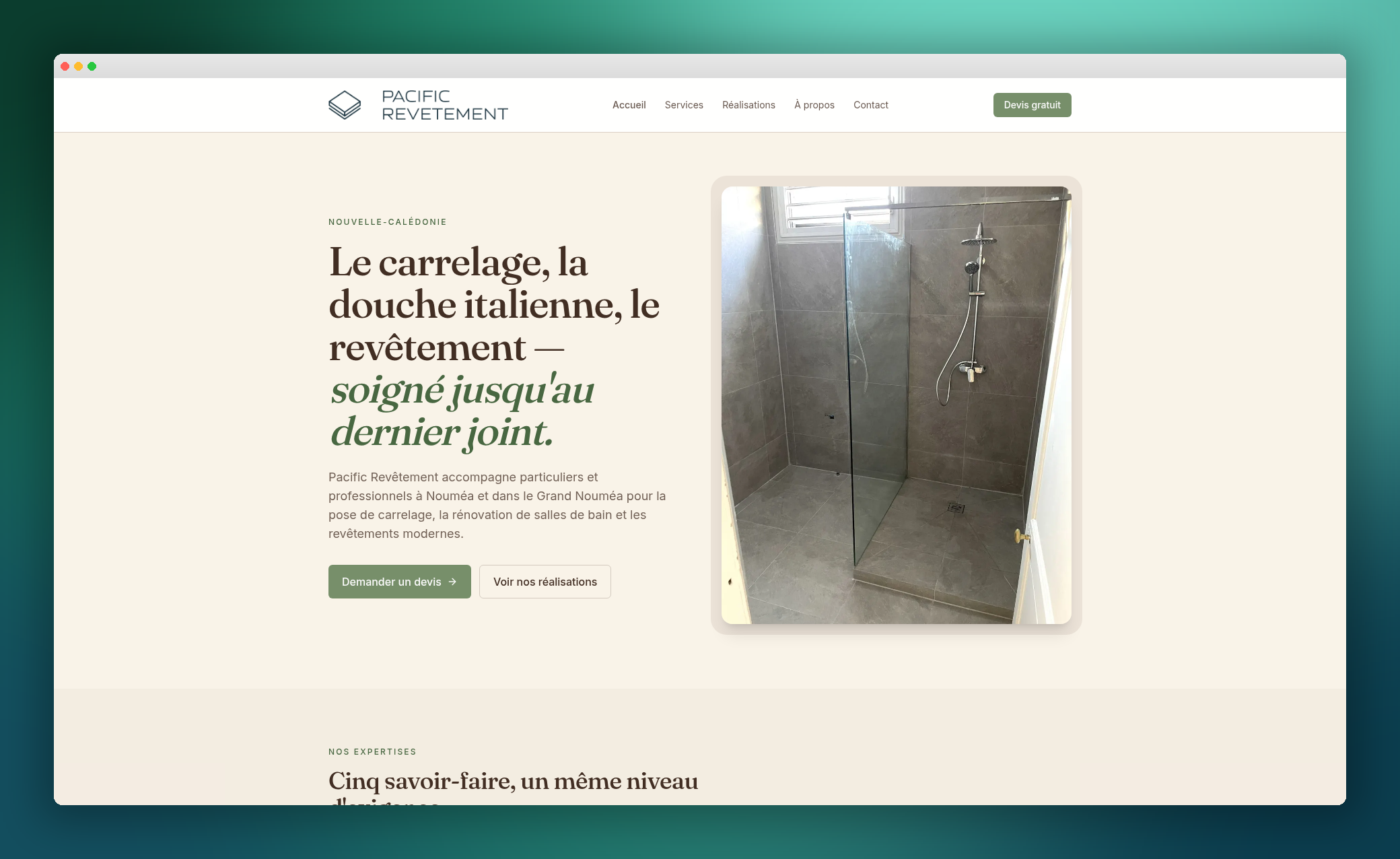 Aperçu du site Pacific Revêtement réalisé par 48H Vitrine