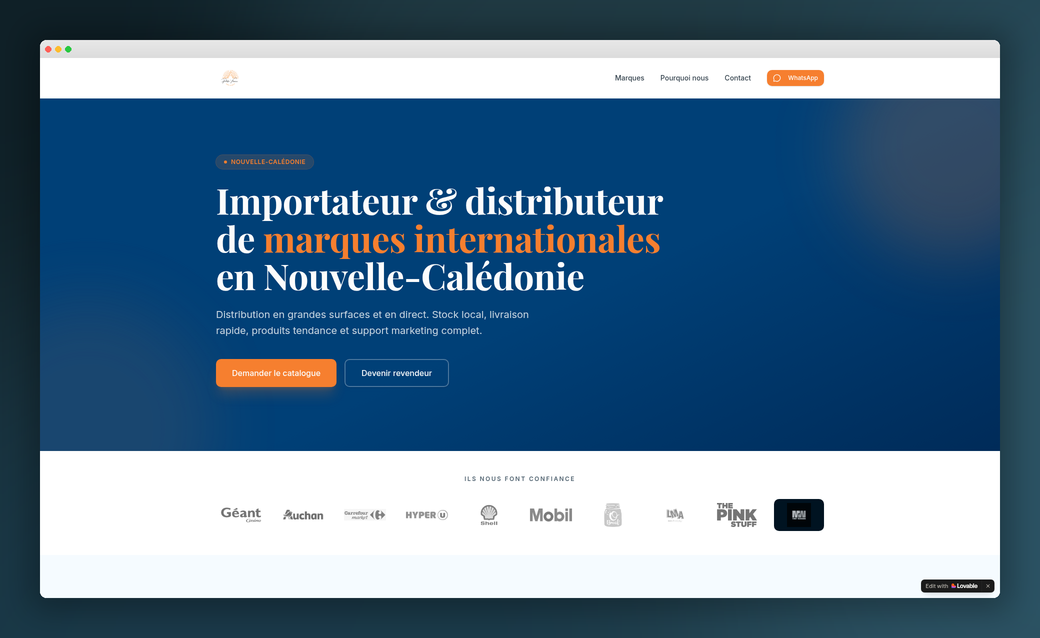 Aperçu du site Pacific Vitamine réalisé par 48H Vitrine